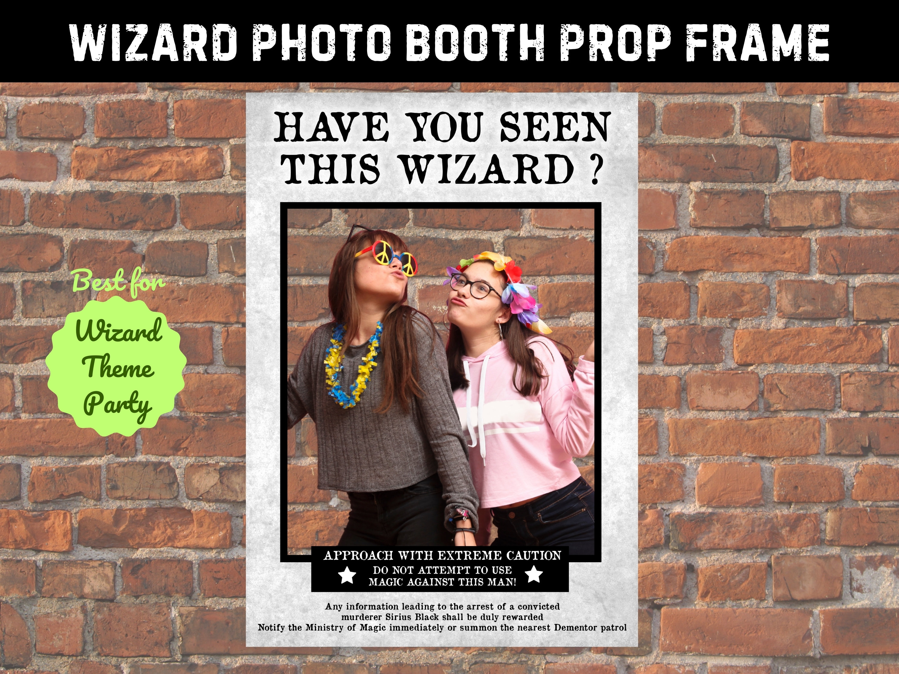 Wizard Photo Booth Props, HP Inspired Birthday Party Photo Booth Props