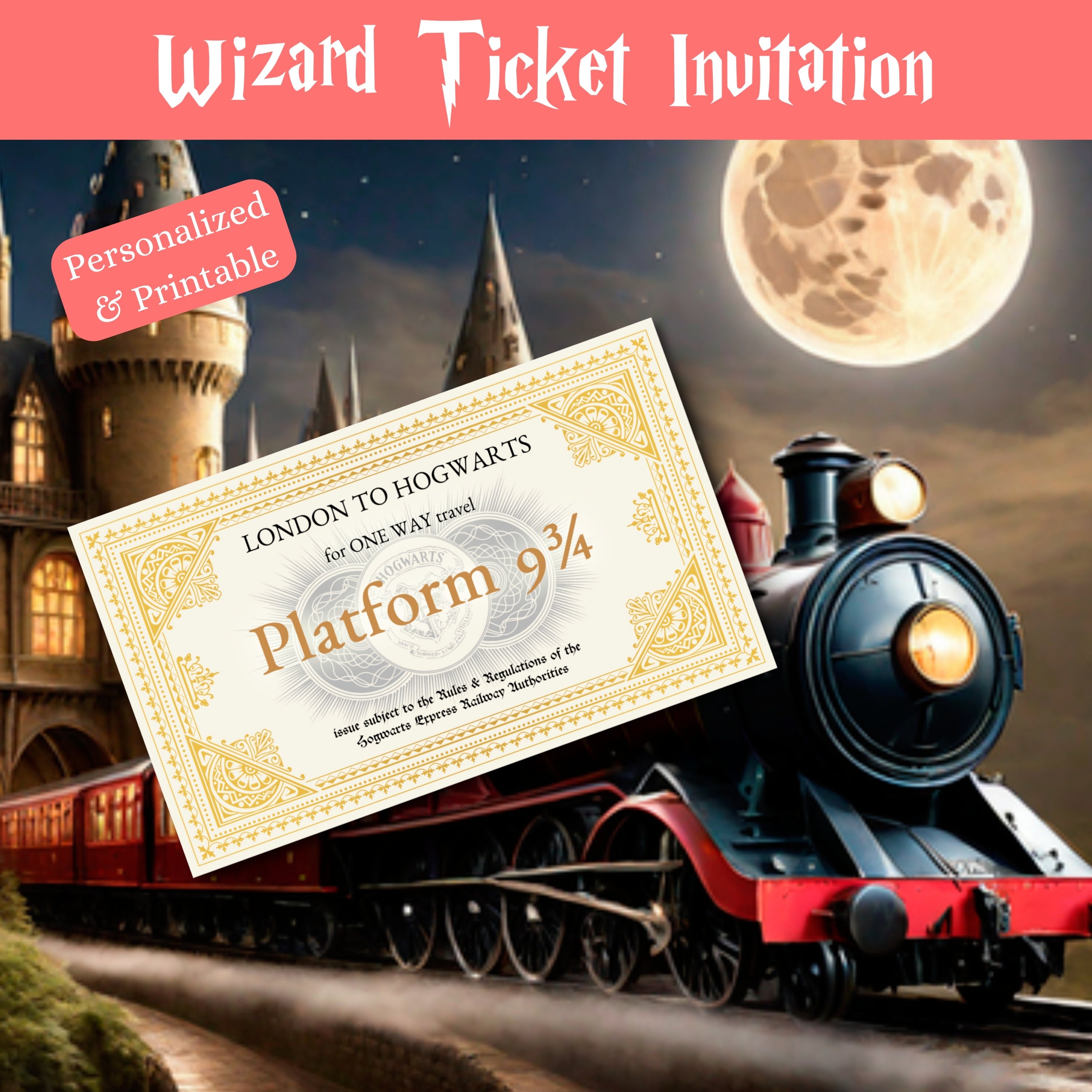 Harry Potter Official Blue Ink Platform 9 3/4 Railway Pen Charm Hogwarts  Chibi