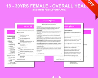 Custom Supplement, Meal Plan, Home Workout, and Gym Workout Plans (18-30yrs Female - Overall Health)