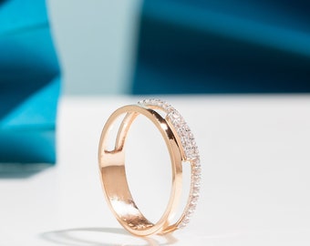 14K & 18K Rose Gold Koen Diamond Stone Ring