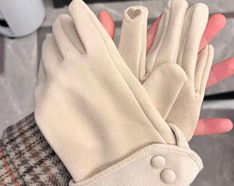 Minimalist Gloves, Elegant Gloves for Women, Winter Warm Gloves, Japanese Gloves, Handmade Gloves, Touchscreen Gloves, Ridding Gloves, Gifts