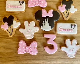 Personalisierte Kekse im Mickey/Minnie-Motiv