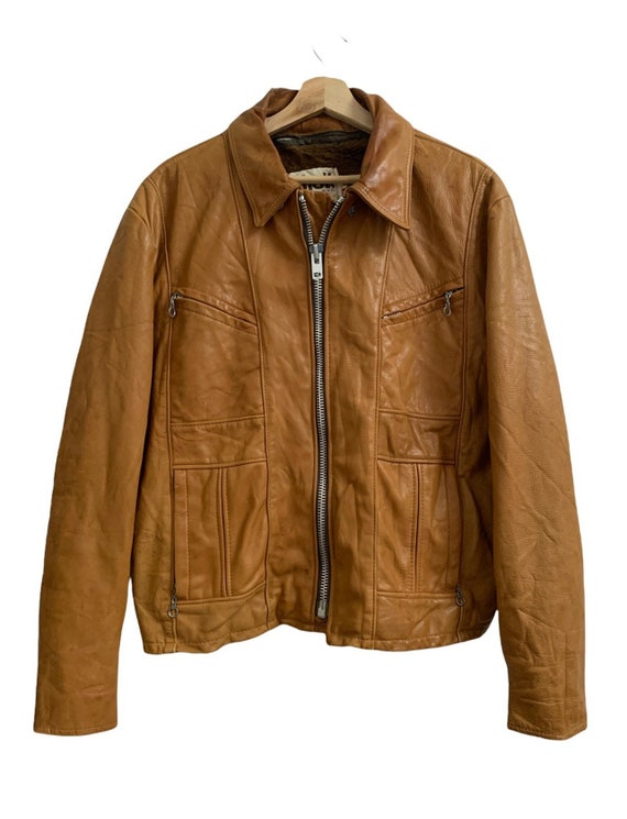 Vintage SCHOTT NYC Leather Motorcycle Bikers Jack… - image 1