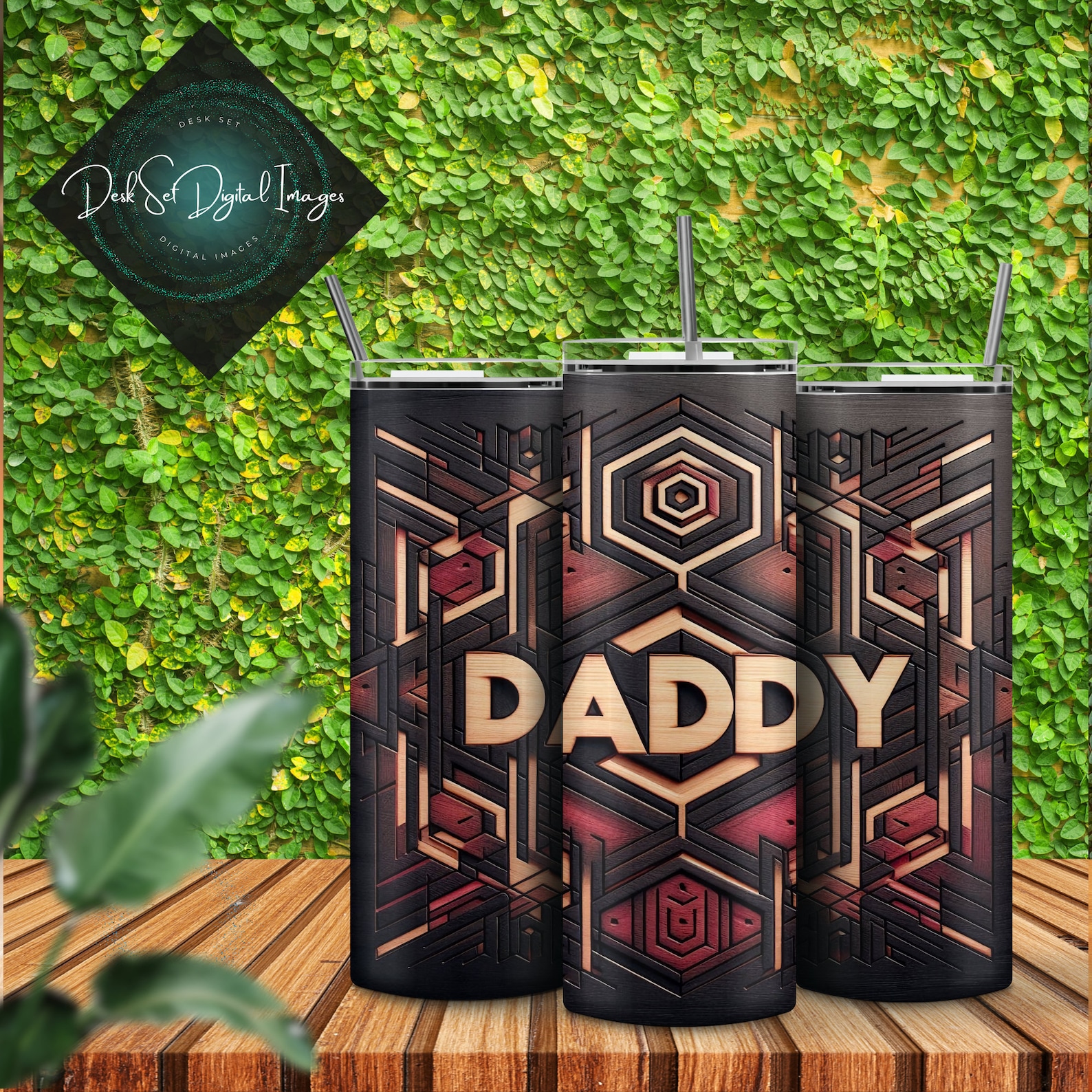Father’s Day Tumbler Wrap Daddy PNG Carved Wood Tumbler Wrap 20 Oz ...