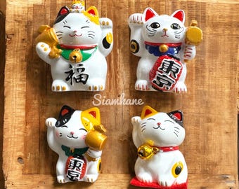 Japanese Magnets , Kabuki and Lucky Cat Memory of Japan Size 6 Cm