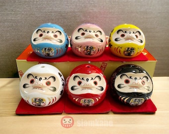 Daruma Doll Decorated Ceramic Doll Japanese Lucky Charms Tall 5 Cm