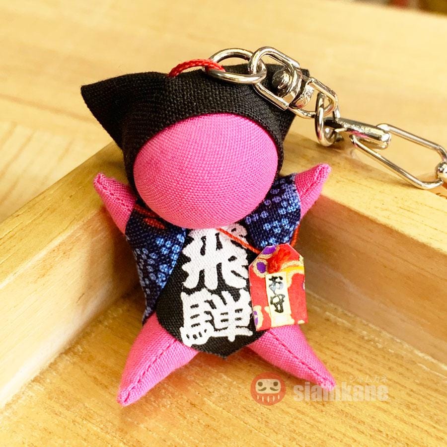 Portachiavi Gatto Fortunato Maneki Neko - 6 Pezzi Con Campana E Fiore Di Sakura - Foto 6