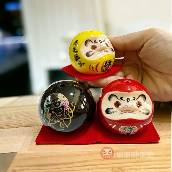 Daruma Doll Decorated Ceramic Doll Japanese Lucky Charms Tall 5 Cm