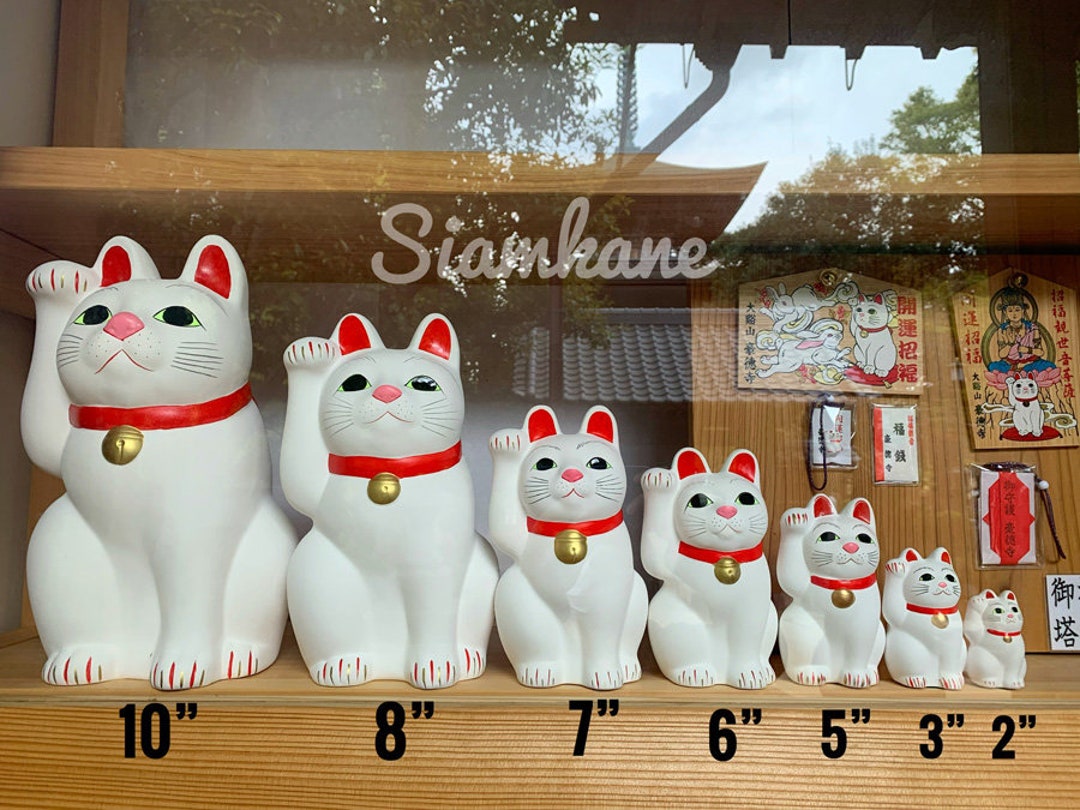 Lucky Cat Family Set: Ceramic Maneki Neko From Gotokuji Temple - Etsy