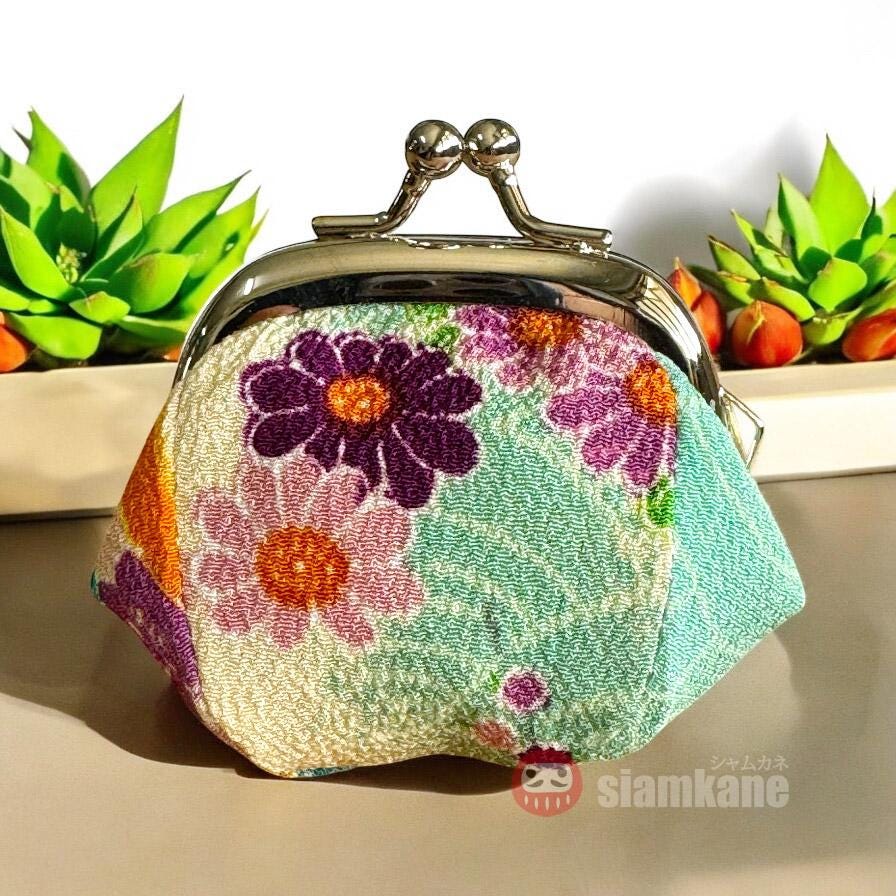 Midori Small Japanese Silk Pouch Coin Purse Bag Luxury Fabric