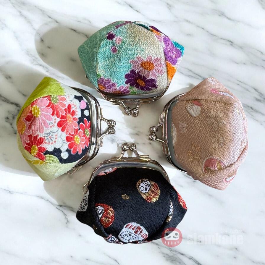 Midori Small Japanese Silk Pouch Coin Purse Bag Luxury Fabric