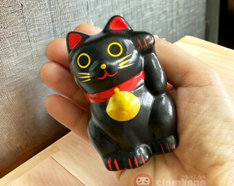 黒い招き猫の陶器工芸品（日本産） - Etsy 日本