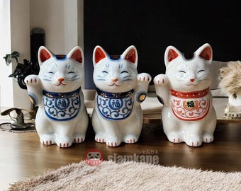 招き猫：高さ10.5cmの日本製陶器人形 - Etsy 日本