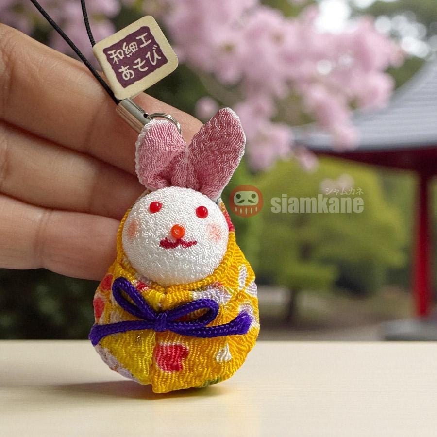 レア a million bamboo rumico お久しぶりね Rabbit Chirimen Silk Omamori Good Luck in Love, Success and