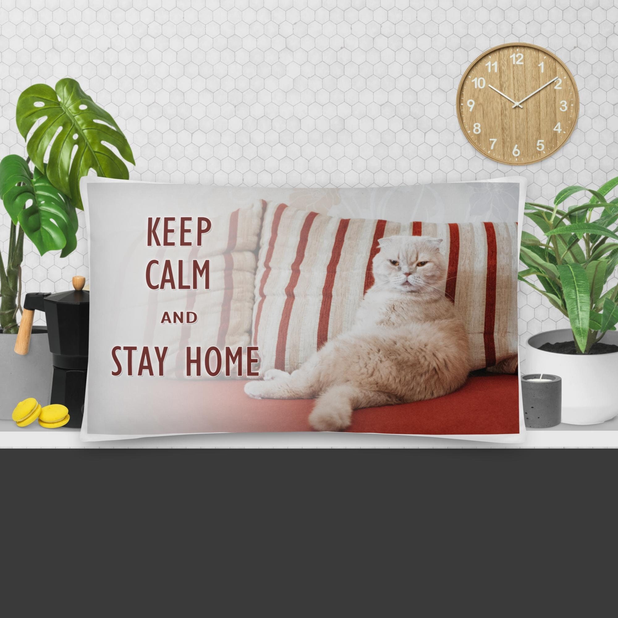 Funny Cat Pillow keep Calm Etsy
