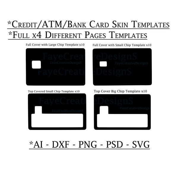 Credit | ATM | Bank Card Skin Templates (x4 /w Full Pages)