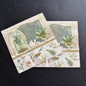 2 Decoupage Napkins 33cm/33cm or 13&quot;x13&quot;, Flower Theme Craft Tissue, Flower Boquet Paper Decoupage Napkins, butterfly and flowers napkins