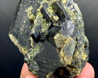 Natural Lush Green Epidote Crystals Cluster Specimen - 172 gram