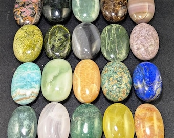 Natural Mineral Stone Palm Massage Stones - 1607 grams