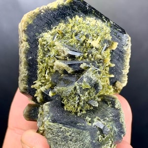 Natural Green Epidote Crystals Cluster Specimen from Skardu Mine. 96 gram