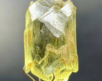 Natural Yellow Colour Fluorescent Kunzite Crystal, weight: 7.5 Grams