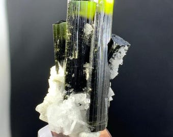 Natural Green Cap Twin Tourmaline Crystals from Stak Nala Mine Pakistan, 19 Grams