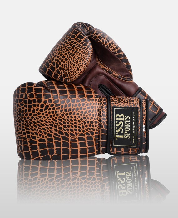 Leather Crocodile Texture Boxing Gloves