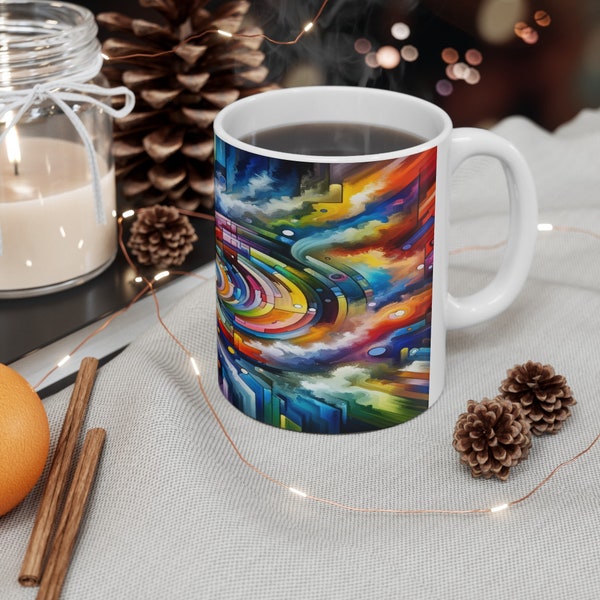 Kaleidoscopic Bliss Ceramic Coffee Mug