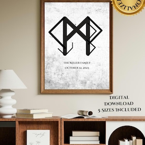 Personalisierte Fülle Bindrune Wand Kunst, Geld Sigil, Erfolg Talisman (Digitaler Download)