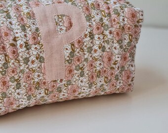 Trousse de toilette personnalisée fleurs liberty