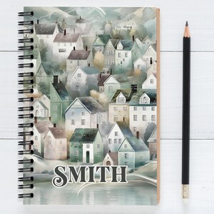 Carnet cartonné personnalisé avec impression aquarelle de scènes de campagne, mat, Cottagecore, Farmcore, carnet de lecture personnalisé, tenue de journal, écriture