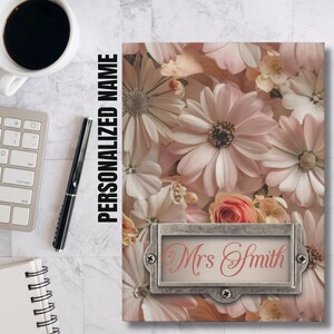 Personalized Wildflower Hardcover Journal: Antique Floral Notebook