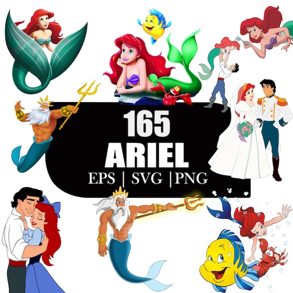 Little Mermaid SVG | Little Mermaid PNG | Clipart Bundle | Ariel Png | Princess PNG | Little Mermaid svg | Little Mermaid T sshirt Design