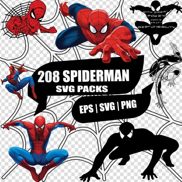 Spiderman SVG | Superhero svg | Spider man png | svg files for cricut | clip art | vector files | cartoon characters