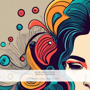 Abstract Illustration Vintage Printable Wall Art,high Quality 300ppi ...