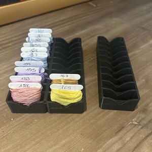 Storage support for embroidery/cross stitch thread boxes image 1