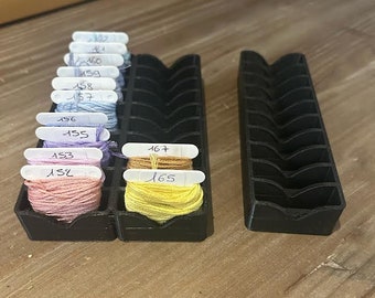 Storage support for embroidery/cross stitch thread boxes