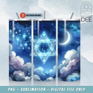 Star Of David 20 oz Skinny Tumbler Sublimation Design Digital Download,Winter Sublimation Wrap, Hanukkah Tumbler Wrap PNG, Chanukah Tumbler