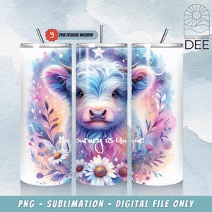Highland Cow 20 oz Tumbler Sublimation Design PNG, Inspirational Sublimations Design, Positive Affirmations Sublimation Tumbler Wrap For Her