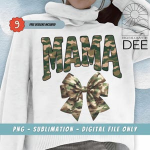 Mama Camo PNG, Camo PNG, Old School Camo png, Girls Camo Bow Png Shirt, Retro Hunting Sublimation, Coquette Bow Png, Camoflauge Print Png