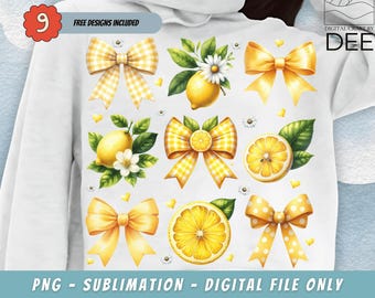 PNG Coquette Lemon, PNG floreale al limone carino, PNG glitter al limone Preppy Mama, PNG limonata, PNG quotidiano, PNG estate preppy, PNG estate femminile