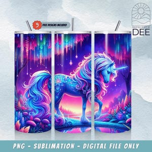 Sparkle Magical Unicorn Fantasy 20 oz Skinny Tumbler Sublimation Design Digital Download, Unicorn Tumbler Png, Sparkly Unicorn Tumbler Wrap