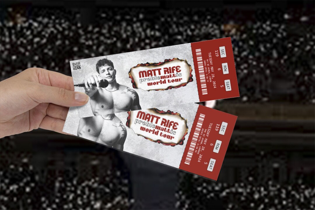 Personalized Printable Matt Rife Ticket Problemattic World Tour Live Comedy Show Pass Made to