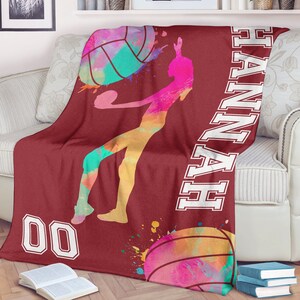 Volleyball Pattern Print Hooded Blanket