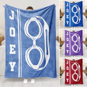 Personalized Swimming Blanket - Custom Name Swimmer Gift - Fleece Sherpa Throw for Swimmer