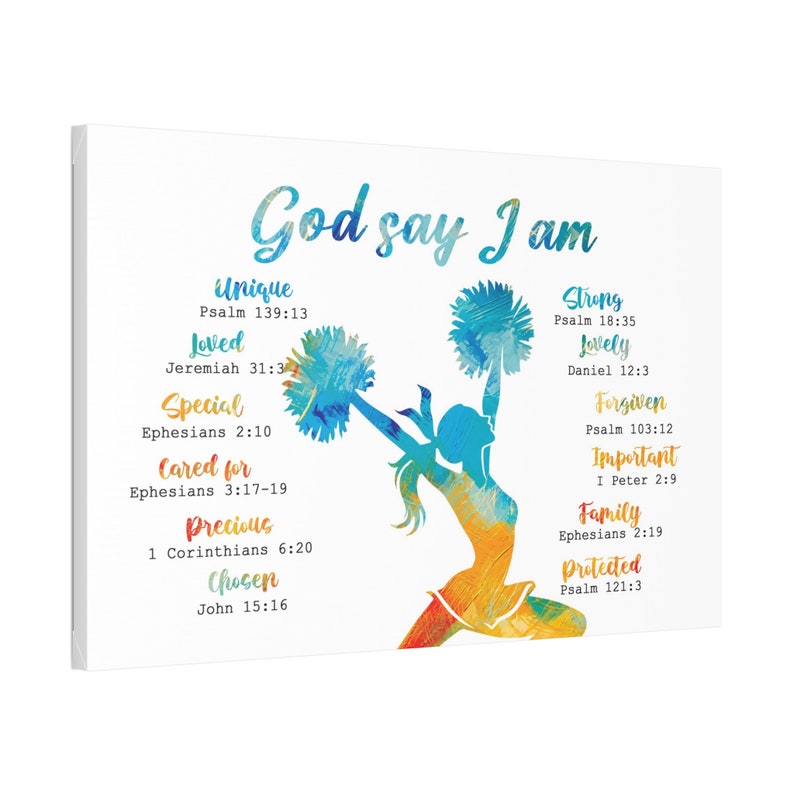 Personalized Cheerleading Wall Art, God Says I Am Poster/canvas, Custom ...