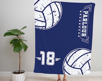 Personalized Volleyball Blanket | Custom Name & Number | Cozy Fleece Sherpa for Mom, Wife, Girlfriend or Team