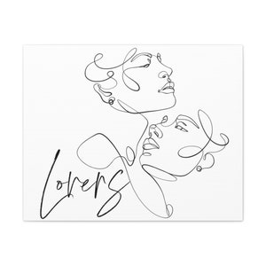 Abstract Love Canvas Art - Modern LGBTQ Pride Wall Decor, Romantic Line Art, Perfect for Valentine&#39;s Day