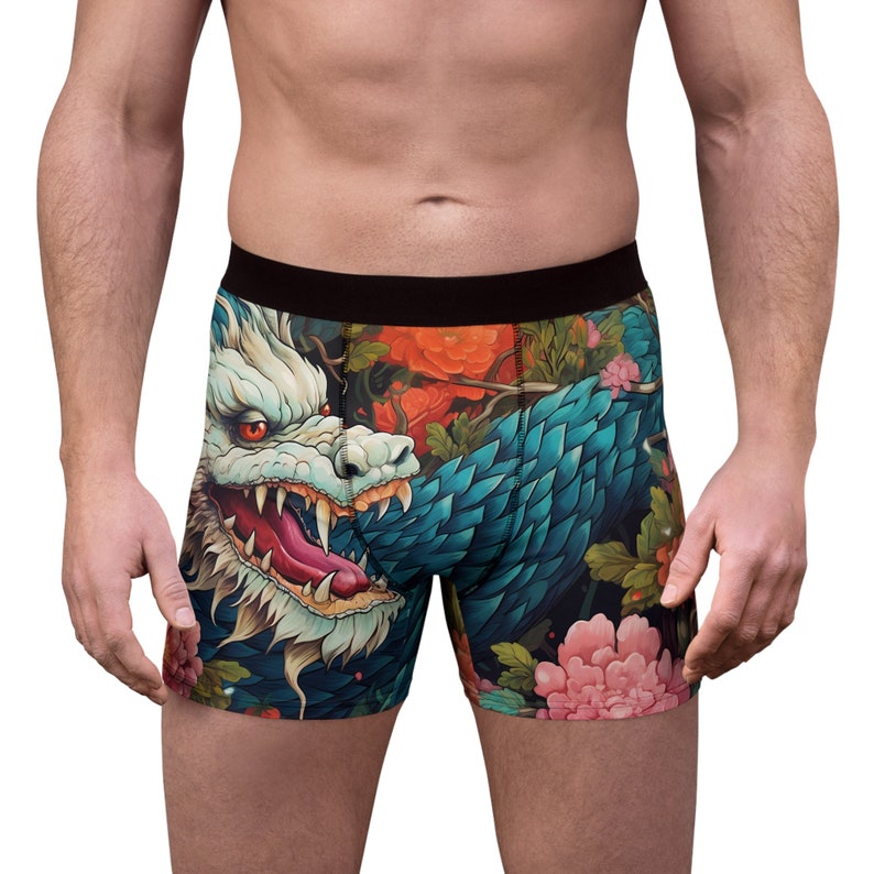 Lucky Blue Dragon Men's Underwear Humorous 'rub Me for Luck' Print ...