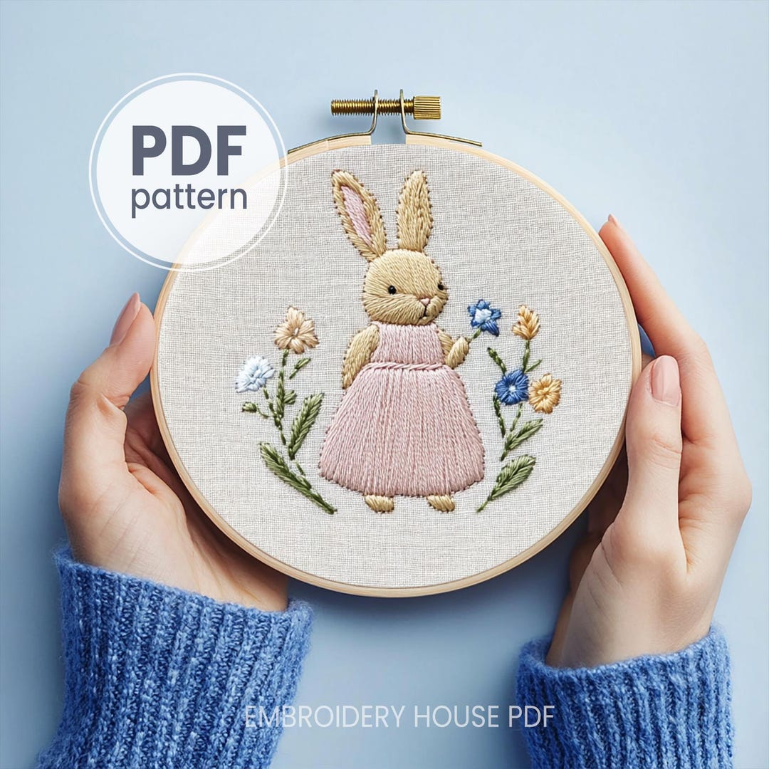 Peter Rabbit History, Easter Bunny Embroidery Pattern, Rabbit Design ...
